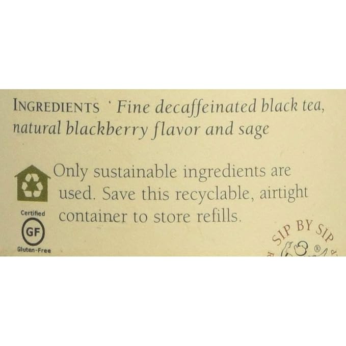 The Republic of Tea — Decaf Blackberry Sage Black Tea Tin, 50 Tea Bags, Environmentally- Friendly Decaffeinated Tea