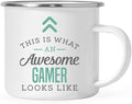 Andaz Press 11oz. Stainless Steel Campfire Coffee Mug Gift, This is What an Awesome Gamer Looks Like, 1-Pack, Birthday Gift Ideas Coworker Him Her, Includes Gift Box