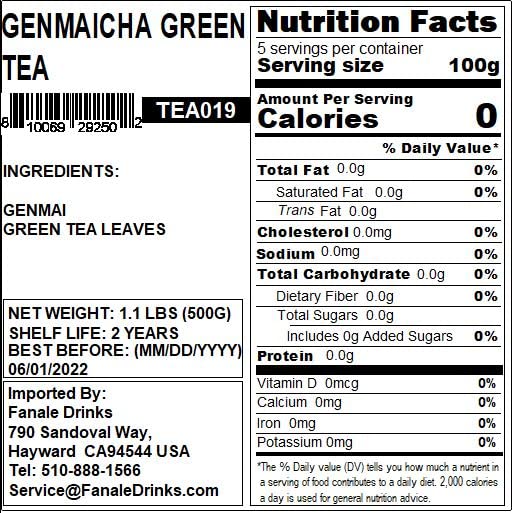 Fanale Premium Tea (Genmaicha Green Tea, 500g) | TEA019