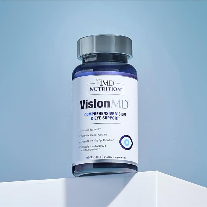 1MD Nutrition VisionMD Eye Vitamin CARMIS - Eye Supplement for Adults - with OptiLut Lutein & Zeaxanthin - Supports Vision Health Care, Everyday Eye Strain, & Occasional Dry Eye - 30 Softgels