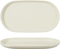 uxcell 2Pcs Fast Food Serving Trays, 9.4x5.1 Oval Reusable Restaurant Serving Trays for Kitchen Restaurant Coffee Fruit Burger Lunch Dessert, Cream White