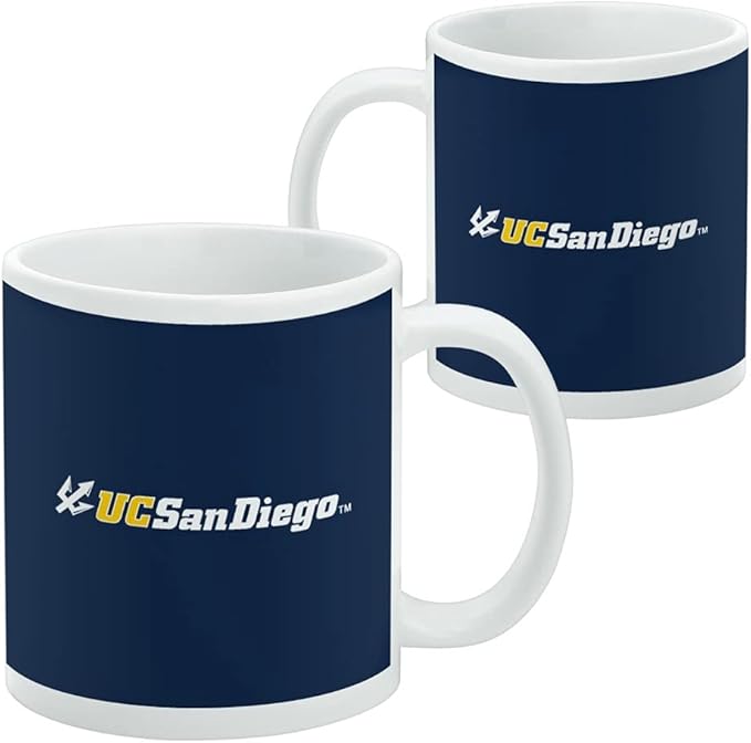 UC San Diego Tritons Logo Ceramic Coffee Mug, Novelty Gift Mugs for Coffee, Tea and Hot Drinks, 11oz, White