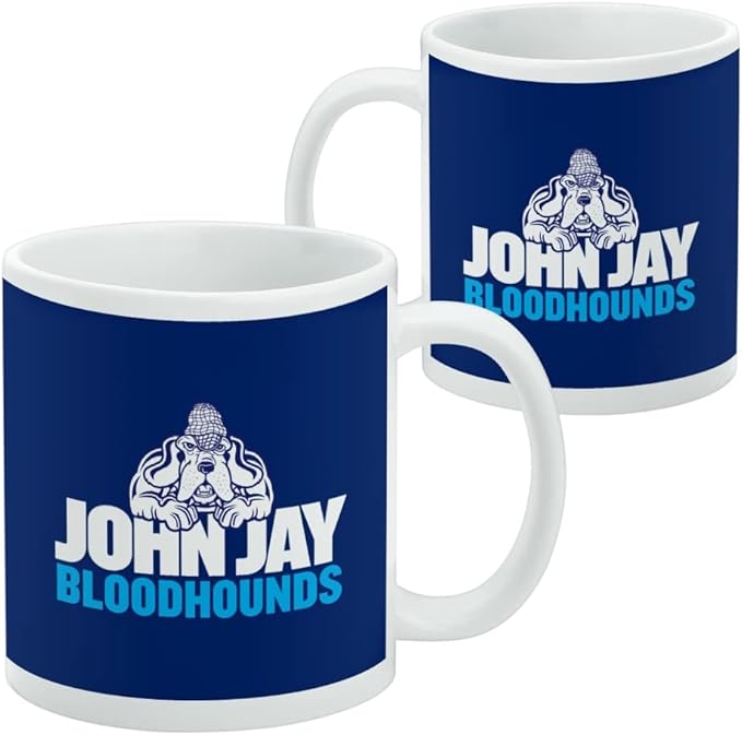 John Jay College of Criminal Justice Bloodhounds Logo Ceramic Coffee Mug, Novelty Gift Mugs for Coffee, Tea and Hot Drinks, 11oz, White