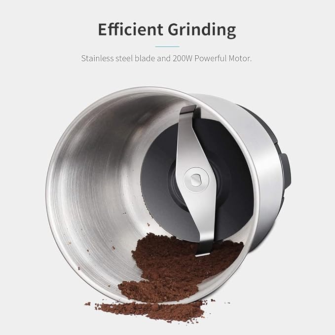 SHARDOR Coffee Grinder Electric, Coffee Bean Electric, Herb, Nut Grain Grinder with 1 Removable Stainless Steel Bowl, Black