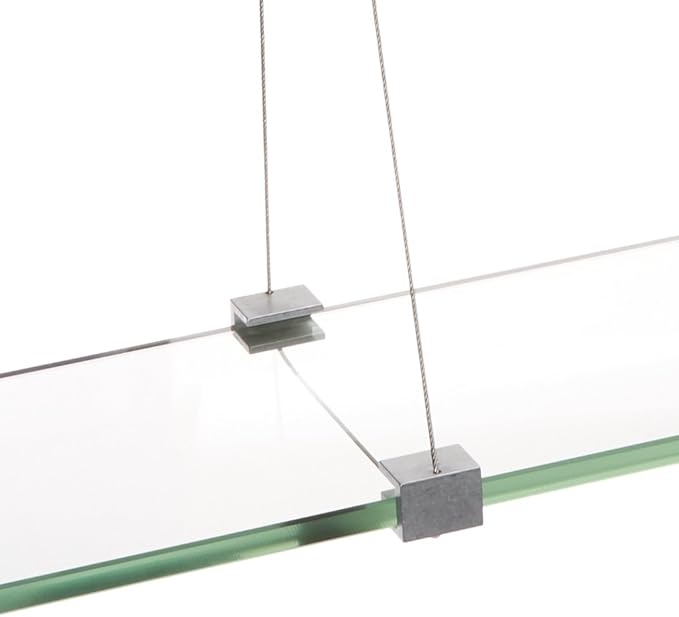 Spancraft Glass CR-10x33-Brushed Steel Crane Glass Shelf, Brushed Steel, 10" x 33"