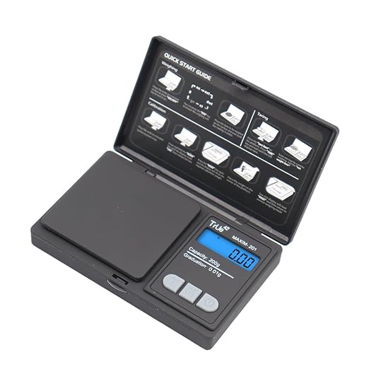 True 42 Maxim 201 Special Edition 200gx0.01g Precision Gram Scale for Jewelry/Food/Medicine Pocket Scale, Paisley 200g 0.01g (Black)