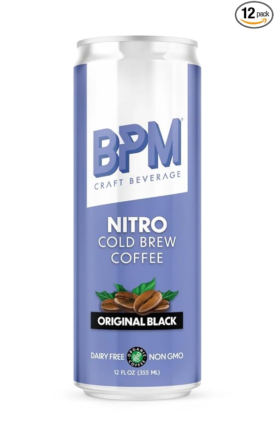 BPM Craft Beverage Cold Brew Coffee, Original Black, 12 Fl Oz Cans (12 Pack)