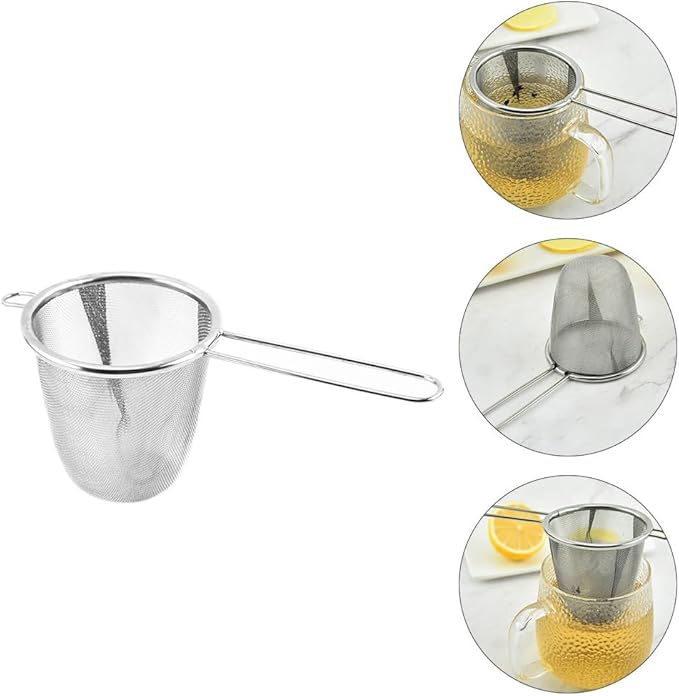 Stainless Steel Tea Strainer Set of 2 Reusable Fine Mesh Tea Filters for Loose Leaf Brewing and Herbal Infusions Kitchen Accessories