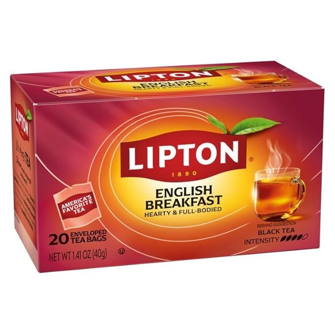 Lipton English Breakfast Tea Bags, Flavored Teabags, 120 Total Bags (20ct - Pack of 6)