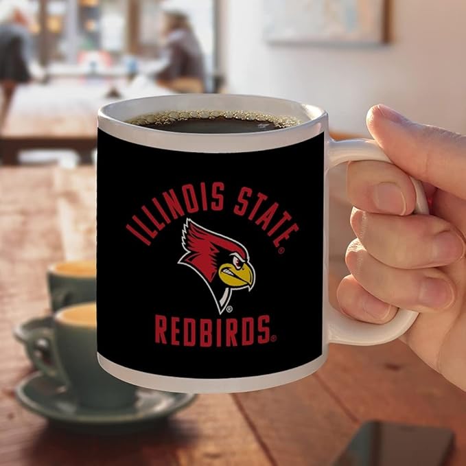 Illinois State Redbirds Ceramic Coffee Mug, Novelty Gift Mugs for Coffee, Tea and Hot Drinks, 11oz, White