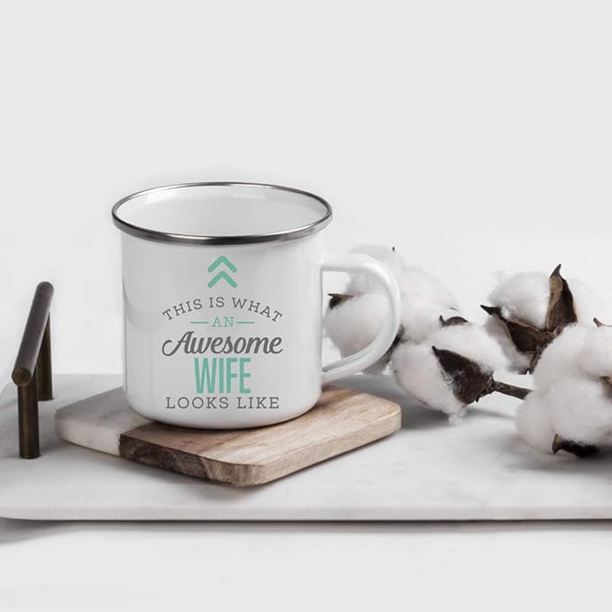Andaz Press 11oz. Stainless Steel Campfire Coffee Mug Gift, This is What an Awesome Wife Looks Like, 1-Pack, Birthday Gift Ideas Coworker Him Her, Includes Gift Box