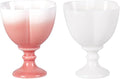 KAMMAK Tea Cup, 1.8oz Small Ceramic Tea Cups Set of 2 for Home, Tea Party, Office, Cute Porcelain Teacups with Short Stem, Chinese Kungfu Tea Set for Hot/Cold Drink (White and Red)