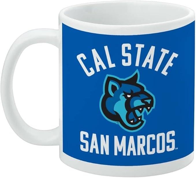 California State University San Marcos Cougars Logo Ceramic Coffee Mug, Novelty Gift Mugs for Coffee, Tea and Hot Drinks, 11oz, White