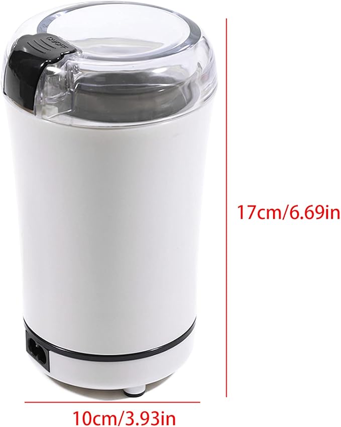 Electric Coffee Grinder-Electric Blade Spices, Coffee Grinder, Fast Coffee Grinder with Stainless Steel Blade, Great for Coffee Beans, Spices, Herbal Nuts, Grains-White