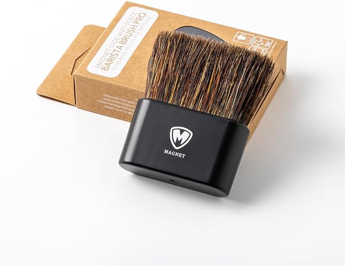 Magnet Barista Brush Pro – Espresso Machine & Coffee Grinder Cleaning Brush with Anti Static Handle, Natural Boar Bristles, Anti-Static, Magnetic Storage, Professional Barista Tool