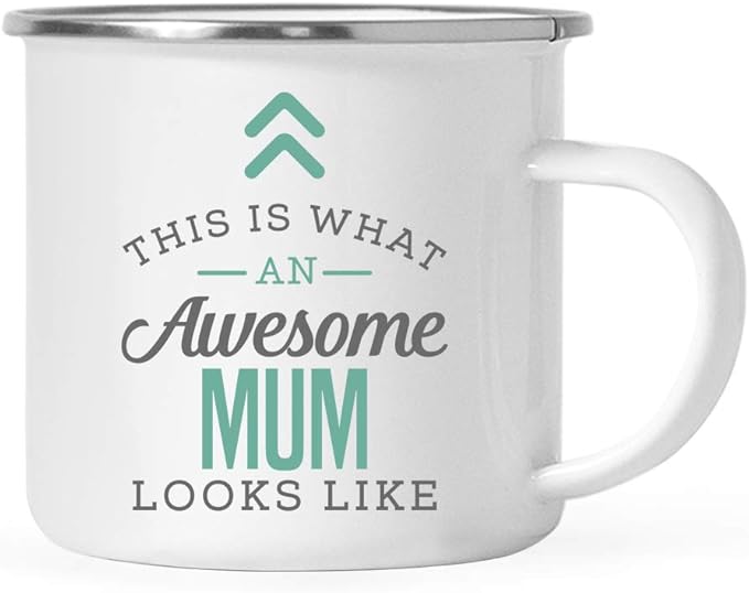 Andaz Press 11oz. Stainless Steel Campfire Coffee Mug, This Is What an Awesome Mum Looks Like, 1-Pack, Birthday Gift Ideas for Coworker, Includes Gift Box