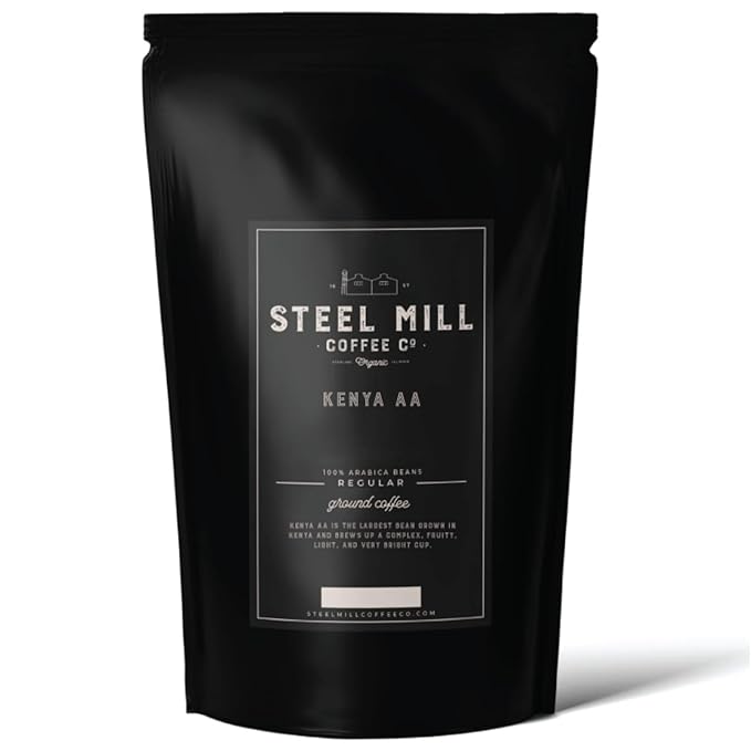 Steel Mill Coffee Co. Kenya AA Single-Origin Ground Coffee – Medium Roast – 100% Arabica Beans – Fresh-Roasted Gourmet Coffee – 2lb Bag