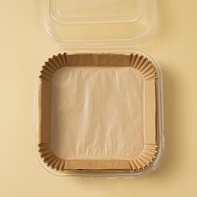 Air Fryer Liners Disposable Square. Virgin Pulp Parchment Paper for 4qt-6qt Air Fryer.Food Grade,Non-stick, Oil-proof & Heat Resistant for Baking,Microwave,Cooking & Deep Fryer Accessories (125)