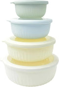Premium Plastic Mixing Bowls with Lids – 4 Nesting Bowls for Meal Prep, Storage & Serving | Airtight, Durable, Leakproof, Lightweight, BPA-Free & Dishwasher Safe