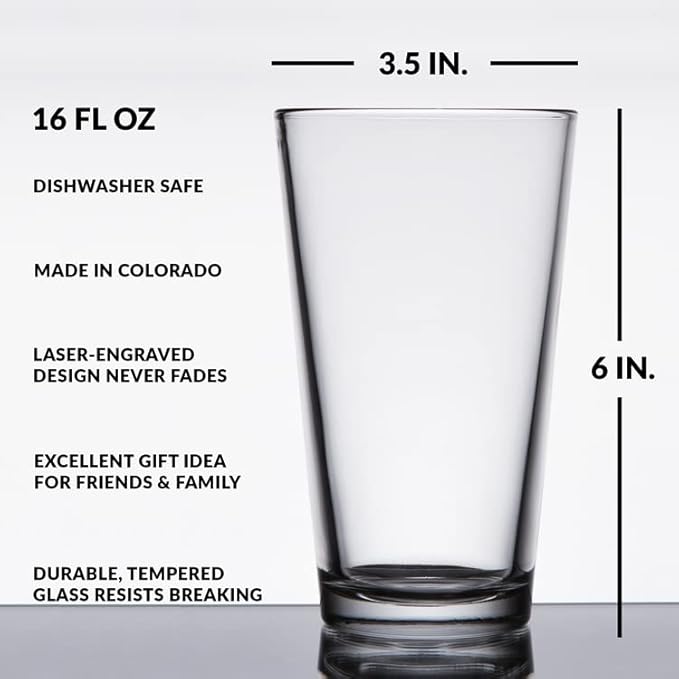 TIGER Engraved Pint Beer Glass | Great gift for animal and nature lovers!