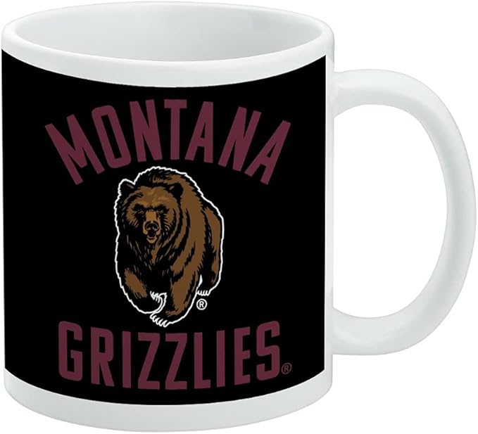 University of Montana Grizzlies Ceramic Coffee Mug, Novelty Gift Mugs for Coffee, Tea and Hot Drinks, 11oz, White