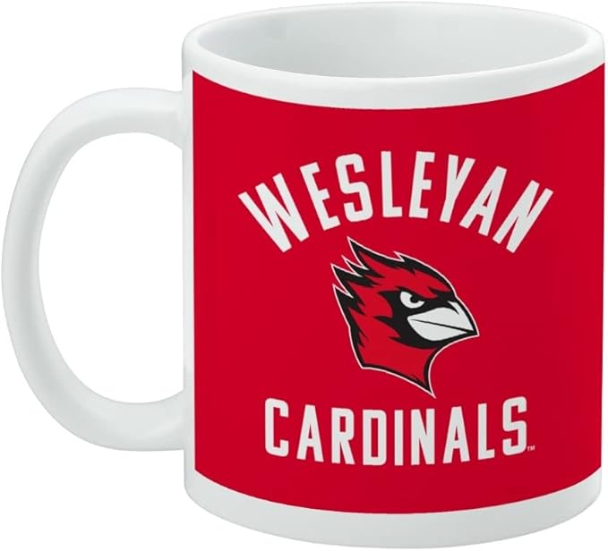 Wesleyan University Cardinals Logo Ceramic Coffee Mug, Novelty Gift Mugs for Coffee, Tea and Hot Drinks, 11oz, White