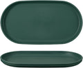uxcell 2Pcs Fast Food Serving Trays, 9.4x5.1 Oval Reusable Restaurant Serving Trays for Kitchen Restaurant Coffee Fruit Burger Lunch Dessert, Dark Green