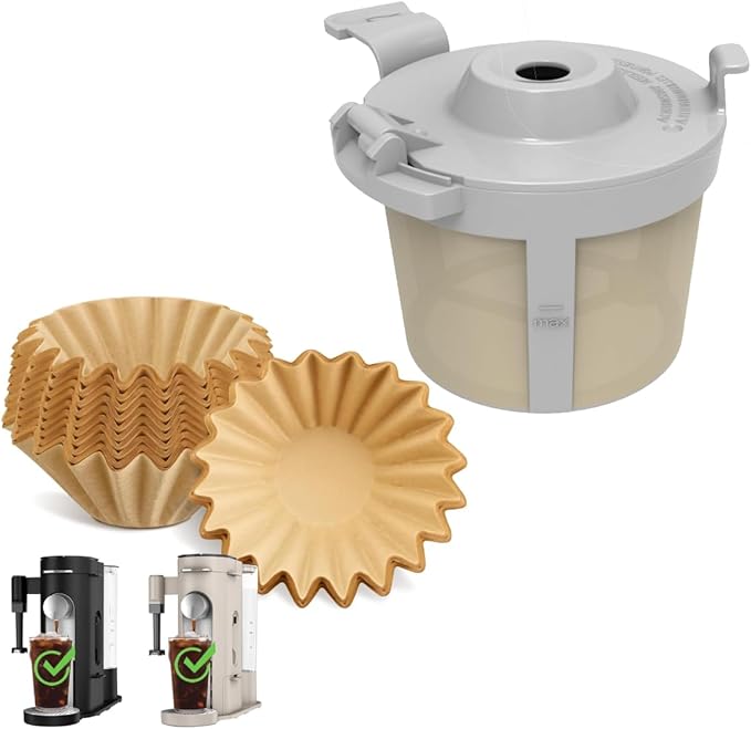 White Plastic Coffee Filter and 100PCS Coffee Paper Filter for ninja pb051, white