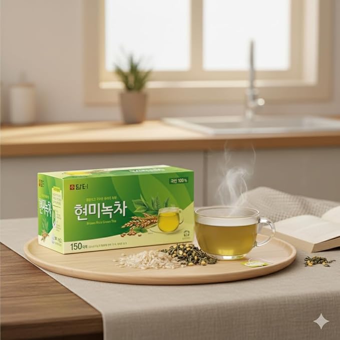 Damtuh Korean Brown Rice Green Tea – Roasted Genmaicha Blend, Nutty & Refreshing Flavor, 150 Tea Bags (1.5g each)
