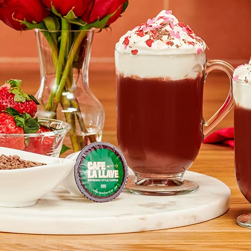 Cafe La Llave 55 Count Dark Roast Coffee Pods, Espresso Style, Compatible with Keurig Brewers, Single Serve Rich Bold Flavor