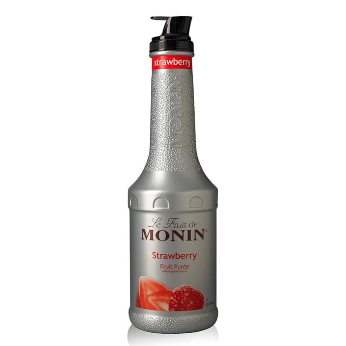 Monin - Strawberry Purée, Juicy and Sweet, Great for Sodas and Teas, Gluten-Free, Vegan, Non-GMO (1 Liter)