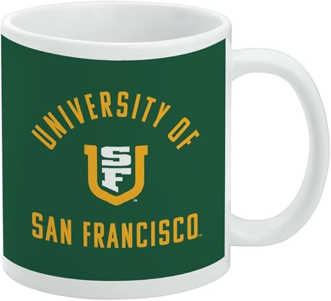 University of San Francisco Dons Logo Ceramic Coffee Mug, Novelty Gift Mugs for Coffee, Tea and Hot Drinks, 11oz, White
