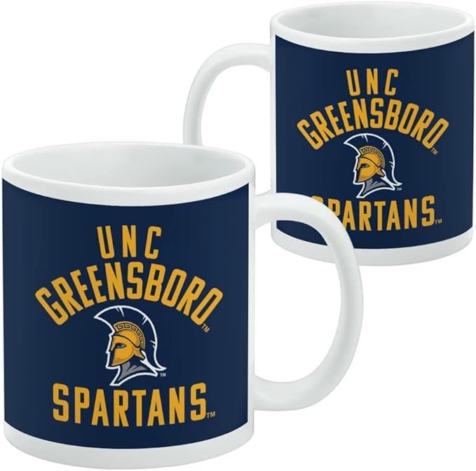 UNC Greensboro Spartan Ceramic Coffee Mug, Novelty Gift Mugs for Coffee, Tea and Hot Drinks, 11oz, White