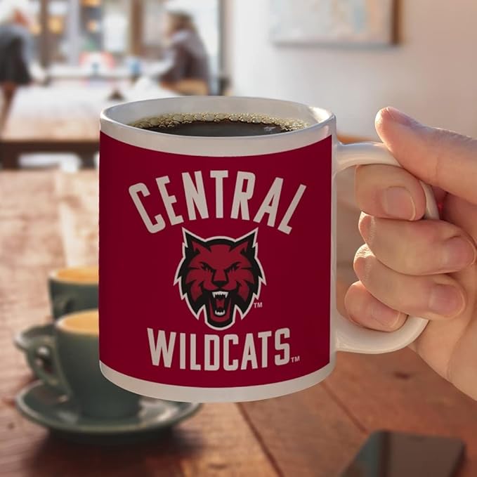 Central Washington University Wild Cats Logo Ceramic Coffee Mug, Novelty Gift Mugs for Coffee, Tea and Hot Drinks, 11oz, White