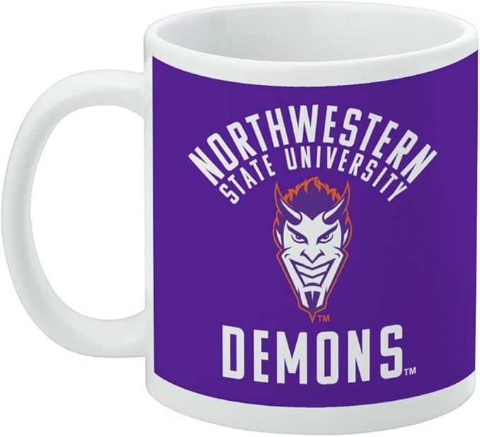Northwestern State University Demons Ceramic Coffee Mug, Novelty Gift Mugs for Coffee, Tea and Hot Drinks, 11oz, White