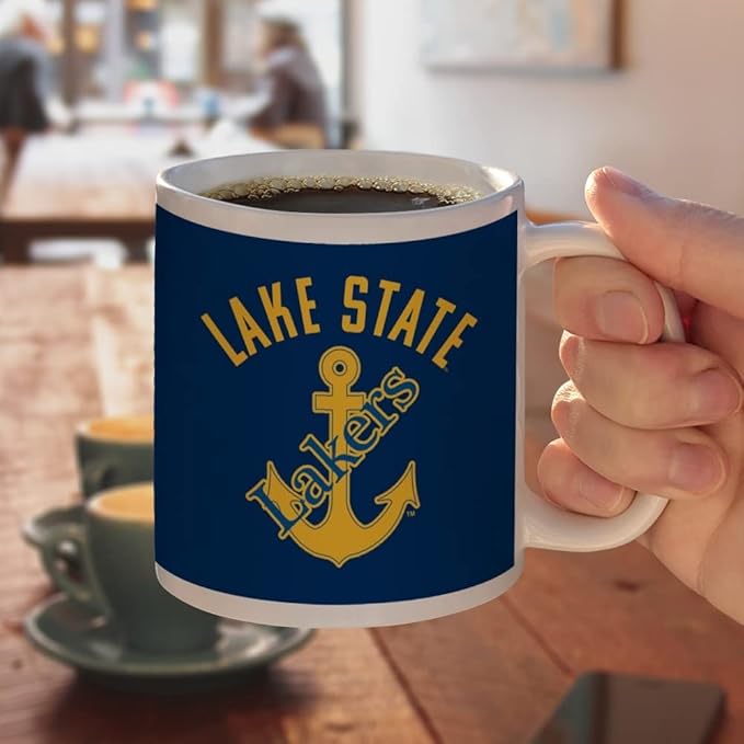 Lake Superior State University Lakers Ceramic Coffee Mug, Novelty Gift Mugs for Coffee, Tea and Hot Drinks, 11oz, White