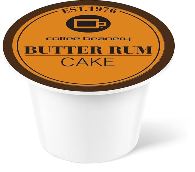 Butter Rum Cake Coffee Pods by Coffee Beanery | 48ct Bulk Medium Roast Arbica Coffee