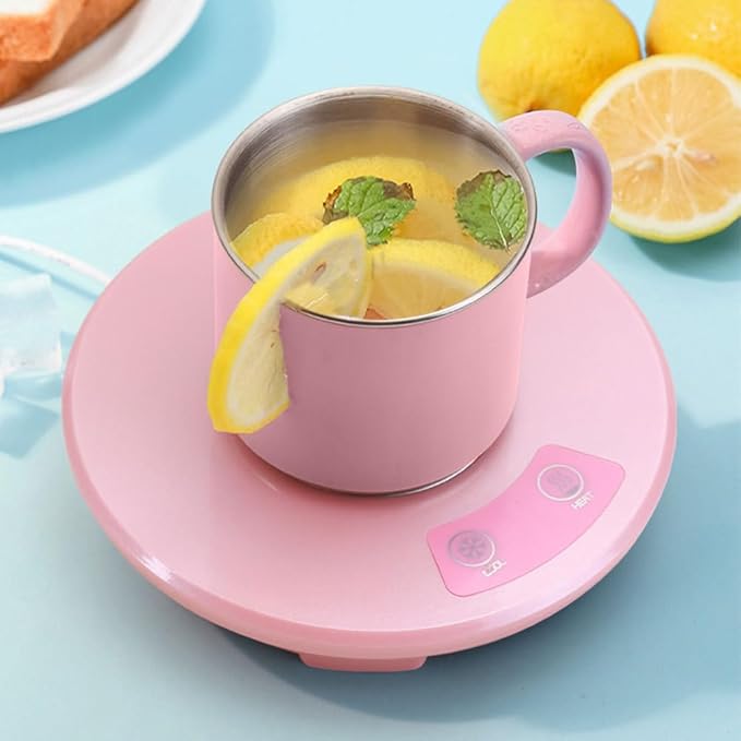 Coffee Mug Warmer, 2-in-1 Constant-Temperature Insulation & Cooling Coaster Quick Heating Cup Warmer for Office Travel Present
