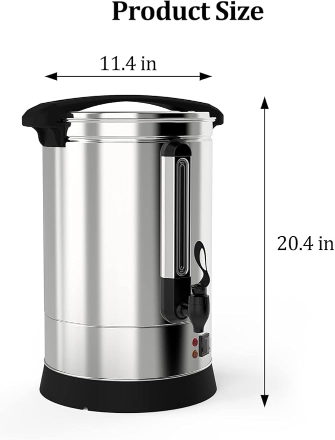 120 Cup Coffee Urn, 18L/4.8Gal Large Capacity Stainless Steel Electric Coffee Percolator, Fast Brew Hot Beverage Dispenser with Auto Keep-Warm, for Party Buffet Catering