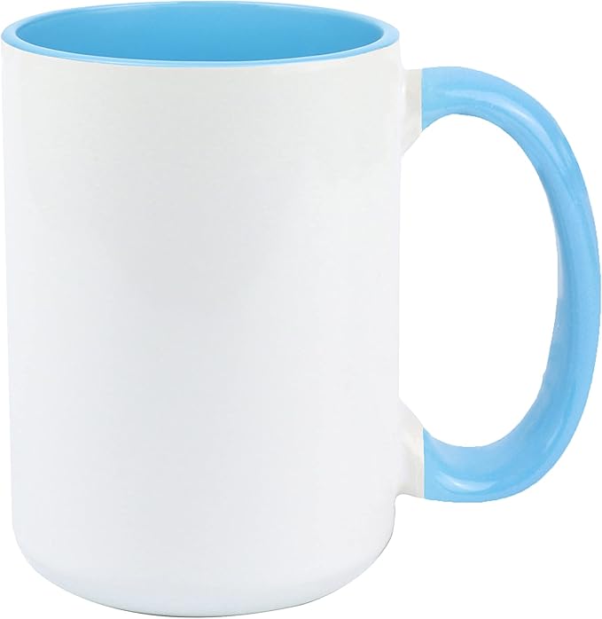 Ceramic 15oz Sublimation Coffee Mug (Turquoise, 12)
