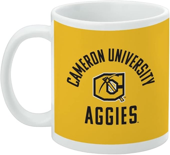 Cameron University Aggies Logo Ceramic Coffee Mug, Novelty Gift Mugs for Coffee, Tea and Hot Drinks, 11oz, White