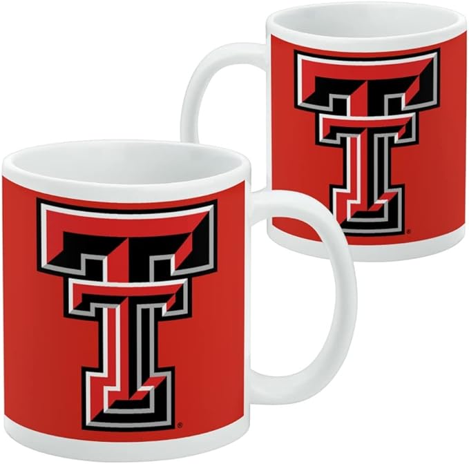 Texas Tech University Raiders Logo Ceramic Coffee Mug, Novelty Gift Mugs for Coffee, Tea and Hot Drinks, 11oz, White