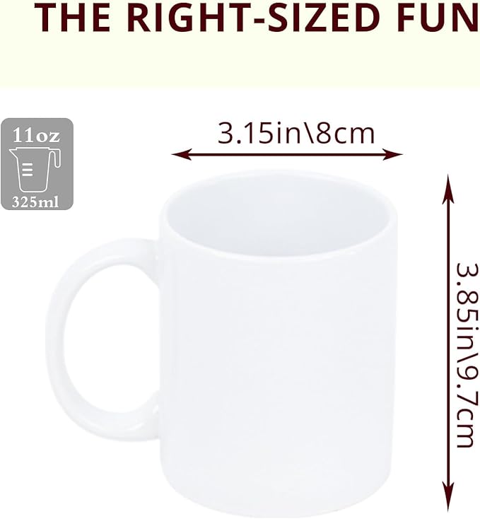 11oz White Ceramic Sublimation Coffee Mug Blank White, Case of 36