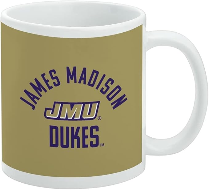 James Madison University Dukes Ceramic Coffee Mug, Novelty Gift Mugs for Coffee, Tea and Hot Drinks, 11oz, White