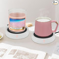 Wax Melt Warmer Burner Scented Candle Warmer Plate,3-1 Electric Coffee Mug Warmers,Fragrance and Heating Cup Warmers for Tea and Milk, Hot Chocolate as Gifts for Women（White-2PCS）