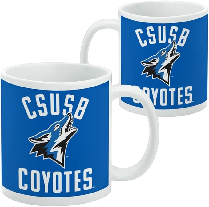 California State University San Bernardino Coyotes Logo Ceramic Coffee Mug, Novelty Gift Mugs for Coffee, Tea and Hot Drinks, 11oz, White