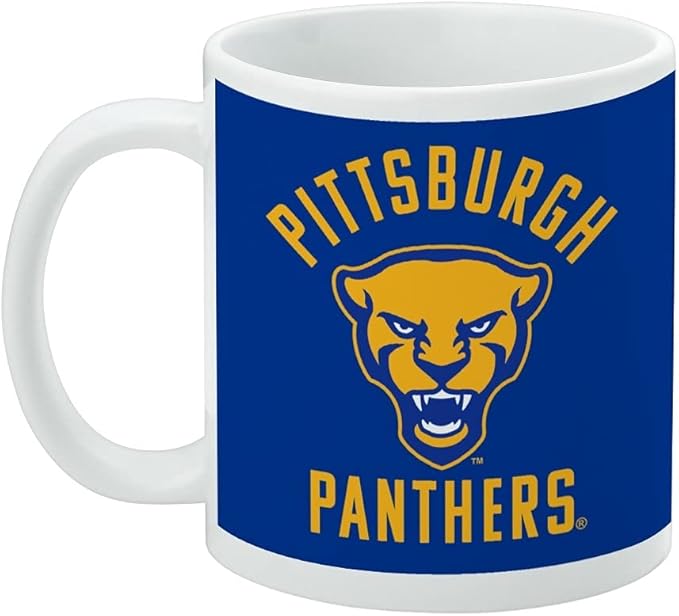 University of Pittsburgh Panthers Ceramic Coffee Mug, Novelty Gift Mugs for Coffee, Tea and Hot Drinks, 11oz, White