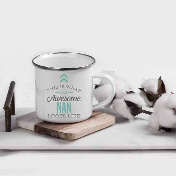 Andaz Press 11oz. Stainless Steel Campfire Coffee Mug, This Is What an Awesome Nan Looks Like, 1-Pack, Birthday Gift for Best Nan, Includes Gift Box From Grandkids