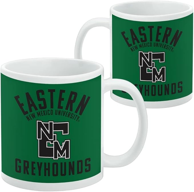 Eastern New Mexico University Greyhounds Logo Ceramic Coffee Mug, Novelty Gift Mugs for Coffee, Tea and Hot Drinks, 11oz, White