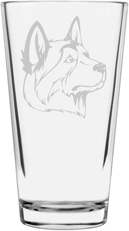 Labrador Husky Custom Personalized Dog Themed Etched All Purpose 16oz Pint Glass